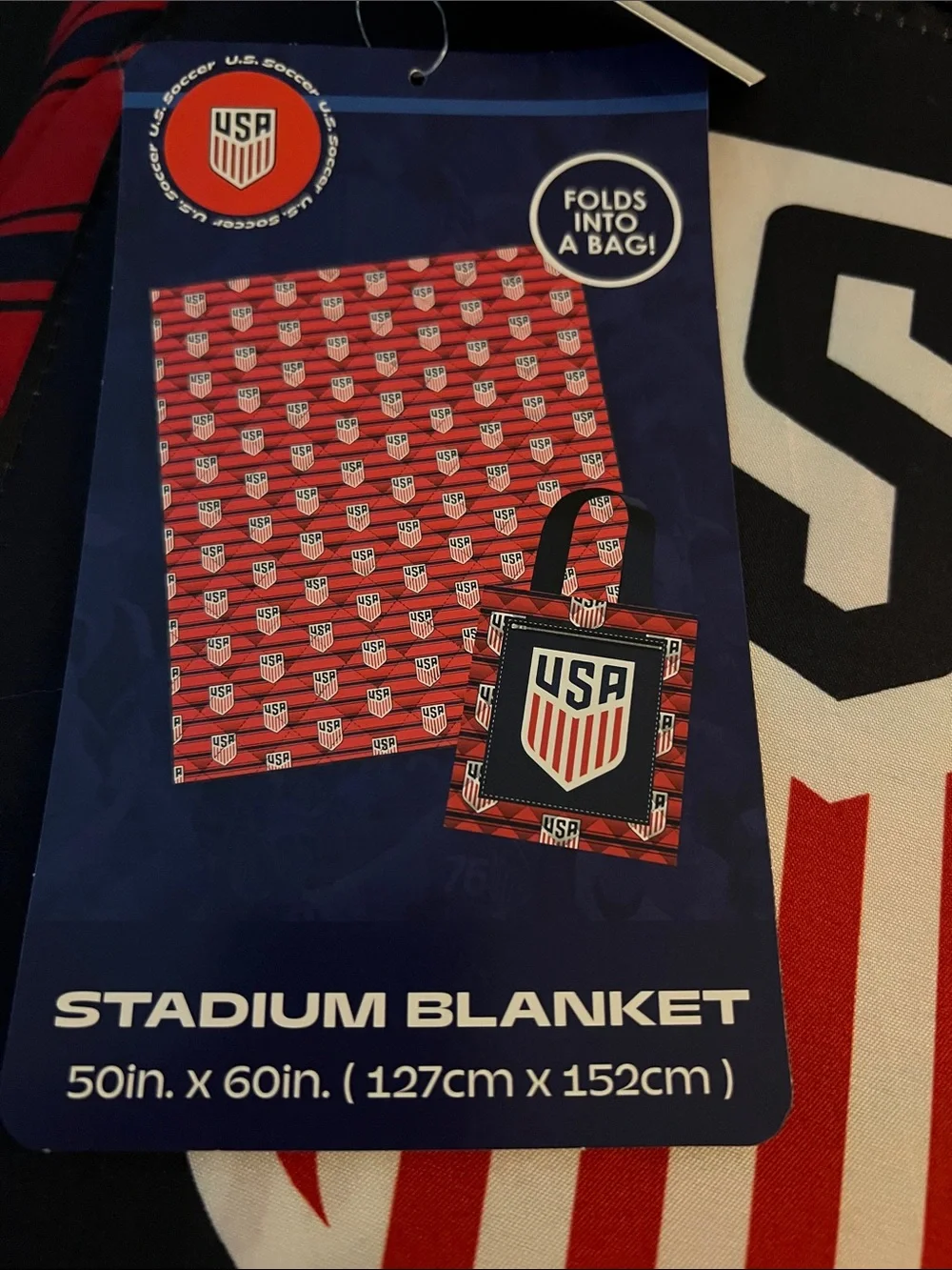 USA Shield Stadium Blanket Tote - Red, White & Navy